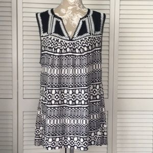 Anthropologie Meadow Rue Geo Stitched Top/Tunic